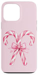 iPhone 13 Pro Max Aesthetic Pink Bow Coquette Candy Cane Christmas Girls Women Case