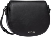 Replay women's shoulder bag made of faux leather, black (Black 098), one size