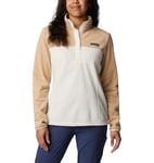 Columbia Women's Benton Springs 1/2 Snap Pullover, Fleece Pull Over, Chalk/Canoe, Size XS