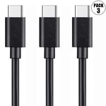 Câble Rapide USB-C pour Google Pixel 8 / 8a / 8 Pro / 7 / 7a / 7 Pro / 6 / 6 Pro / 6a - Lot de 3 - Noir - 1 Mètre - E.F.Connection