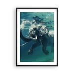 Affiche Poster 50x70cm Tableaux Image Photo éléphant animal eau Wall Art