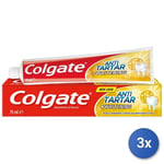 3x Colgate Dentifrice 75 Ml. Échelle + Blanc