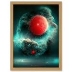 Cinematic Space Fantasy Illustration Nebula Death Star Red Dwarf Artwork Framed Wall Art Print A4