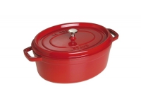 Staub - Cocotte Med Lock - 29 X 15 Cm - 4,25 L - Oval - Körsbärsröd