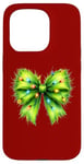 iPhone 15 Pro Green Christmas Bow with Lights Case