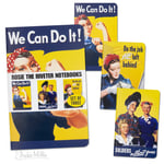 Rosie the Riveter Notebooks Set of 3 mini notes Archie Mcphee School 5.5" x 3.5"