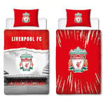 Character World Liverpool FC Official Single Duvet Cover Set, Walk Alone Design | Red Reversible 2 Sided Football Stadium Bedding Cover Official Merchandise Including Matching Pillow Case