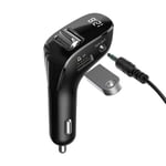 Auton FM-lähetin Bluetooth 5.0 Langaton handsfree-äänivastaanotin 2.1A Dual USB -pikalaturi Automaattinen MP3-soitin Autotarvikkeet