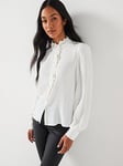 JDY Frill Detail Blouse - White, White, Size Xl = Uk 14, Women