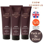 Grow Gorgeous Intense Thickening Hair Shampoo Fuller Looking Hair 250ml 3 Packs