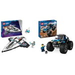 LEGO City Le Vaisseau Interstellaire, Jouet de Construction de l'espace, Cadeau pour Garçons et Fill & City Le Monster Truck Bleu, Jouet Camion Tout-Terrain et Minifigurine de Conducteur