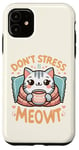 Coque pour iPhone 11 idee cadeau citation drôle relaxation design chat kawaii