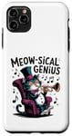 Coque pour iPhone 11 Pro Max Design de musicien amateur de chats Meowsical Genius