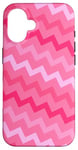 Coque pour iPhone 16 Pink Zigzag Warm Modern Lines Stripes Waves Feminine Pattern