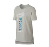Nike 889538-072 Tee-Shirt avec Logo Femme, Beige Clair/Blanc, FR : XS (Taille Fabricant : XS)
