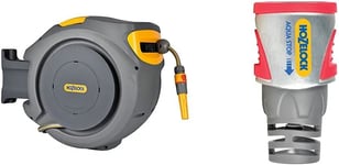 Hozelock 2401 0000 Auto Reel with 20 m Hose, Yellow/Grey & 2035P0000 Pro Metal &