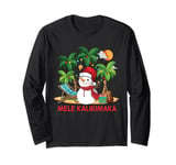 Mele Kalikimaka Hawaiian Christmas Tropical Beach Vacation Long Sleeve T-Shirt