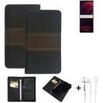 Wallet Case + headphones for Sony Xperia 5 III Protective Cover Brown