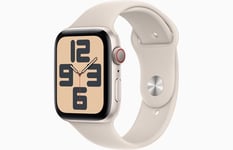 Apple Watch SE GPS + Cellular 44mm Starlight Aluminium Case with Starlight Sport Band - M/L - MRGX3ET/A