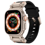 Tech-Protect Apple Watch (42 / 44 / SE / 45 / 49 mm) Delta Pro Silikonrem - Svart / Titanium