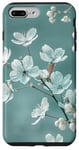 iPhone 7 Plus/8 Plus White Blossoms on Blue Background Stylish Floral Case