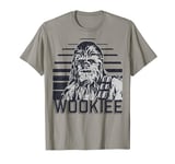 Star Wars Black and White Wookie Striped Background T-Shirt