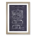 Big Box Art Record Player Patent Dark Framed Wall Art Picture Print Ready to Hang, Oak A2 (62 x 45 cm)