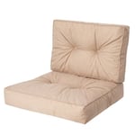 PillowPrim, Coussin de Chaise, pour  Fauteuil en Rattan, Extérieur, de Palette, de Siège, Meubles en Rattan, Beige, 50 x 50 cm