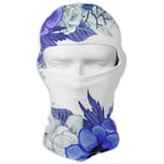 Army-Z Floral Wreath in Blue Colors Full Face Face Scarf Hood Sunscreen Face Scarf Cycling Hunting Hiking Skiing Face Scarf Dual Layer Cold for Men and Women