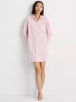 Lauren Ralph Lauren Long Sleeve Stripe Nightshirt, Pink