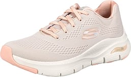 Skechers Women's Arch Fit Big Appeal Sneaker,Natural Knit Mesh / Coral Trim,2.5 UK