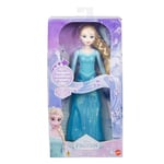 Mattel Disney Elsa Poupée Chantante La Reine des Neiges avec Tenue emblématique et Chanson « Libérée, délivrée » du Film Disney La Reine des Neiges en Quatre Langues, JDL58