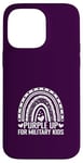 Coque pour iPhone 14 Pro Max Purple Up For Military Kids Sensibilisation Militaire Enfant Arc-en-ciel