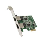 SYBA Dual 2.5 Gigabit Ethernet PCI Express PCI-E Network Controller Card 10/100/1000/25000 Mbps RJ45 LAN Adapter Low Profile Bracket, SD-PEX24066