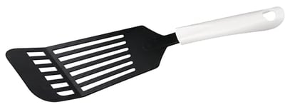 Fackelmann ARCADALINA Large Slotted Turner, Flipping & Turning Tool, Cooking Spatula, Fish Slice Big Burger Flipper, Anti-Scratch, Non-Stick, Heat-Resistant, Dishwasher Safe, Black & White, 31.5x8x2cm