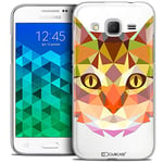 Caseink - Coque Housse Etui pour Samsung Galaxy Core Prime (G360) [Crystal HD Polygon Series Animal - Rigide - Ultra Fin - Imprimé en France] Chat