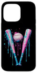 iPhone 14 Pro Max Sprinkles Drip Baseball Bat Art for Baseball Fans Design Case