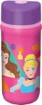 TataWay in viaggio si cresce Disney Gourde rose et violet en plastique pour filles Princesses Belle Cendrillon Jasmine Aurora 390 ml avec fermeture anti-goutte