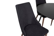 Venture Design Silar & Leone matgrupp Svart/svart 4 st stolar & bord 100 cm
