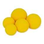 AFH Lot de 5 balles en Mousse Deluxe sans revêtement Jaune Diamètre : 6 cm, 7 cm, 8 cm, 9 cm et 10 cm