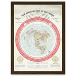 Artery8 1892 World Time Calculator Flat Earth Map Gleason A4 Artwork Framed Wall Art Print