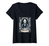 Womens A Christmas Carol - Ebeneezer Scrooge & Society Book Cover V-Neck T-Shirt