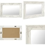 Vidaxl - Miroir mural style baroque 60x40 cm Blanc - miroir mural - miroirs muraux - Home & Living - Blanc