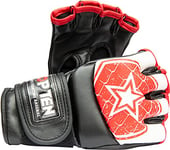 TOP TEN MMA 2312-4004 Gants de réception de Football américain Mixte-Adulte, Blanc/Rouge, m