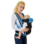 IULONEE 4-in-1 Carrier Baby Carrier Mini Ergonomic Toddler Wrap Carrier Front & Back Carry Baby Carriers Toddler Carrying Backpack Toddler Sling Carrier for Newborns and Older Babies 3.5-20 Kg (Blue)