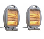 2X 800w Electric Halogen Quartz Free Standing Instant Heater Small Portable Home