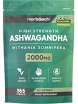 Ashwagandha High Strength 2000Mg | 365 Vegan Tablets | Ashwagandha Root | Suitab