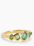 John Lewis Gemstones 5 Stone Ring, Gold/Green Agate