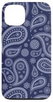 Coque pour iPhone 13 Bandana bohème bleu marine cachemire floral esthétique groovy