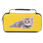 Etui pochette Switch lite jaune chat personnalisee